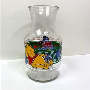 Vintage Anchor Hocking Disney Winnie the Pooh Glass Juice Carafe Pitcher